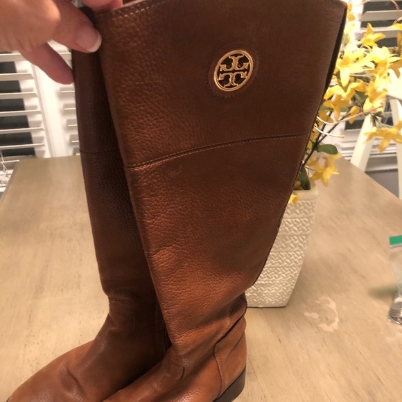 Tory Burch Brown Leather Riding Boots Size 6 - Picture 1 of 8